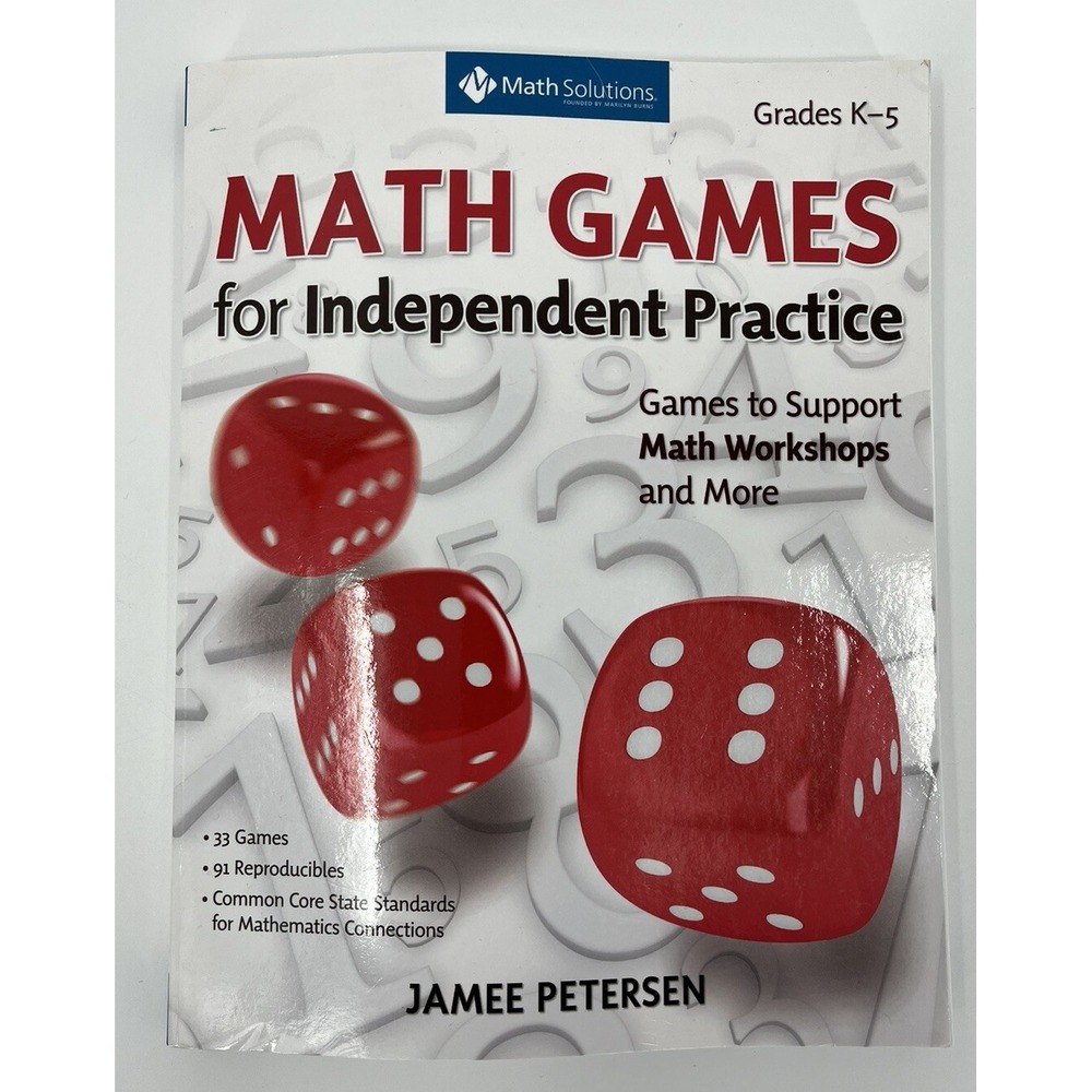 Math Games for Independence Practice Grades K-5 Paperback Petersen Common Core